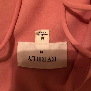 Pinky chiffon ruffle dress.